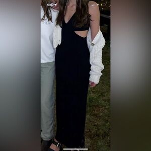 See You Monday Black Maxi Dress with cut outs